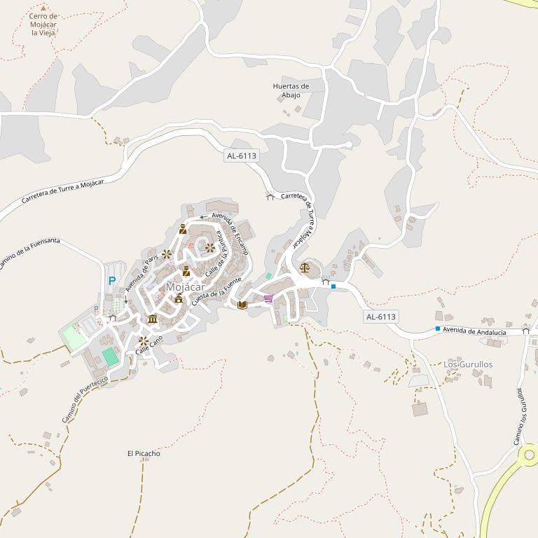 URBANA.- SOLAR sito en el Paraje de Huertas de Abajo en la calle Cuesta Almeces, término municipal de Mojácar (Almería), con una cabida de 2.996 m2. Linda: Norte y Oeste, camino vecinal y Sur, con edificación existente y Este, con finca de Ginés Arte - Imagen 1
