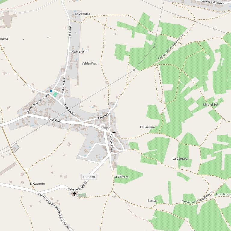 URBANA: Tierra, sita en término de Campo, Ayuntamiento de Ponferrada, al sitio de "Las Cancillas", conocido también por "Pie de Cabrao La Cruz", de veinticinco áreas, que linda: Norte, Camino Pie de Cabra; Sur, Rafael González Panizo; Este, Indalecio - Imagen 1