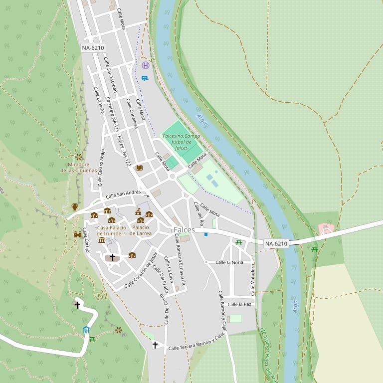 FINCA URBANA: Casa en la calle de Los Huertos del Rey, señalada con los números cinco y siete, en Falces (Navarra). SUPERFICIE: No consta su superficie en el Registro de la Propiedad. Según Cédula Parcelaria del Catastro de Navarra, la parcela única - Imagen 1