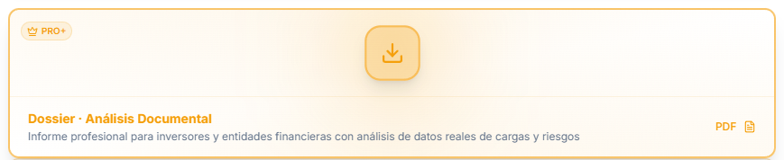 Tarjeta PRO+ de generación del dossier documental con descarga directa en PDF